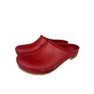Sloggers Garden Shoes Size 8 Red Rubber Slip-On Waterproof Comfort Clogs USA